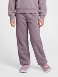 Spodnie dla dziewczynki Hummel Bee Loose. Szare spodnie materiałowe damskie HUMMEL, bez wzorów, z bawełny, młodzieżowe, moda ciążowa. Za 198.00 zł.