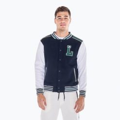 Kurtka męska LEONE 1947 College. Niebieskie kurtki treningowe męskie LEONE 1947, m, bez wzorów, z materiału. Za 169.99 zł.