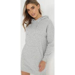 Jasnoszara Bluza Długa z Kapturem Nilalra. Szare bluzy sportowe damskie Born2be, l, z bawełny. Za 99.99 zł.