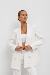 MARYNARKA FRANCESCA ECRU L - Flawless. Białe marynarki i żakiety damskie Flawless, l, bez wzorów, z bawełny, klasyczne. Za 396.00 zł.