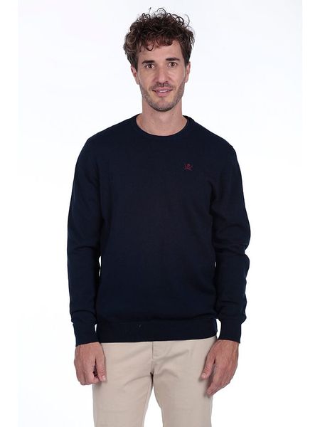 The Time of Bocha Sweter w kolorze granatowym rozmiar: M. Niebieskie swetry męskie The Time of Bocha, m, bez wzorów, z bawełny, bez kołnierzyka. Za 143.90 zł.