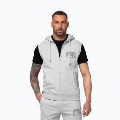 Bluza męska Pitbull Badger Hooded Vest Zip. Szare bluzy sportowe męskie PITBULL, m, z bawełny. Za 209.99 zł.
