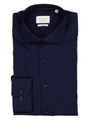 Eterna Koszula - Slim fit - w kolorze granatowym rozmiar: 42. Niebieskie koszule męskie Eterna, bez wzorów, z bawełny, bez kołnierzyka, bez ramiączek. Za 118.84 zł.