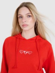 4F Bluza dresowa nierozpinana z kapturem damska - czerwona XXL. Czerwone bluzy z kapturem damskie 4f, xs, z bawełny. W wyprzedaży za 89.99 zł.