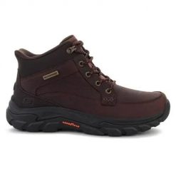 Buty trekkingowe męskie Skechers Slip-Ins Waterproof Relaxed Fit: Respected 2.0. Brązowe buty trekkingowe męskie Skechers, z materiału, za kostkę, bez zapięcia, trekkingowe. Za 573.00 zł.