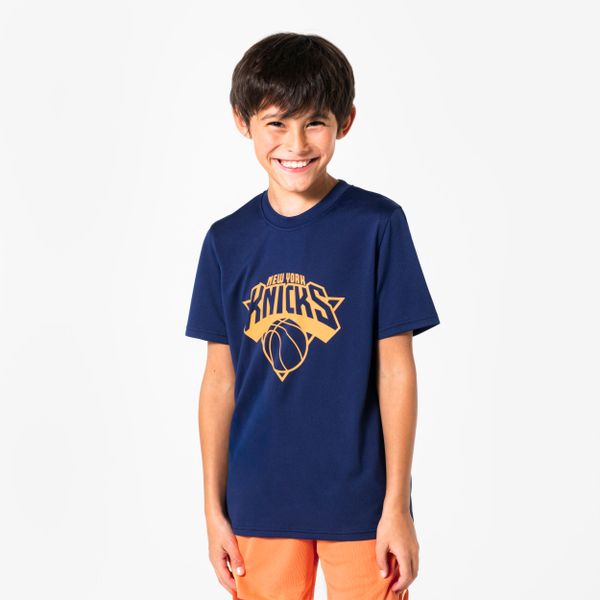 Koszulka do koszykówki dla dzieci NBA Knicks 900. Niebieskie koszulki dziewczęce TARMAK, m, bez wzorów, z materiału, bez ramiączek. Za 59.99 zł.