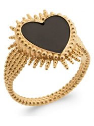 L'Atélier Précieux Pozłacany pierścionek z agatem rozmiar: 60. Żółte pierścionki damskie L'Atélier Précieux, z agatem, pozłacane. Za 173.99 zł.