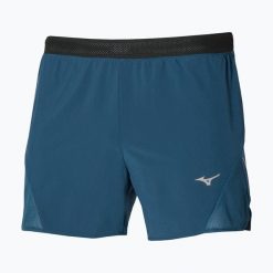 Spodenki do biegania męskie Mizuno Aero 4.5. Niebieskie szorty męskie Mizuno, bez kołnierzyka. Za 129.99 zł.