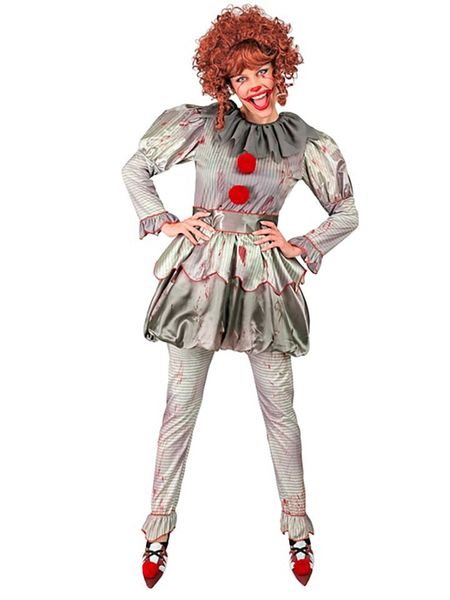 Widmann Kostium "Killer clown" w kolorze szarym rozmiar: XL. Szare stroje jednoczęściowe damskie Widmann, xl, bez wzorów. Za 147.91 zł.