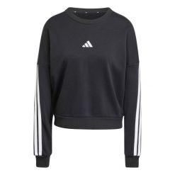Bluza damska z francuskiego dresu adidas Essentials 3-Stripes. Czarne bluzy bez kaptura damskie Adidas, xl, z dresówki. Za 225.95 zł.