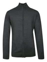 Sweter Popielaty Zapinany na Zamek, ze Stójką, Ściągacze, Męski -BRAVE SOUL. Szare kardigany męskie Brave Soul, l, bez wzorów, z bawełny, eleganckie, bez kołnierzyka. Za 119.00 zł.