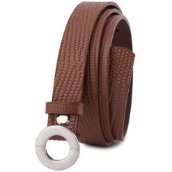 Pasek skórzany BELTIMORE r.105-120 cm O19 brązowy. Brązowe paski damskie bez wzorów. Za 54.99 zł.