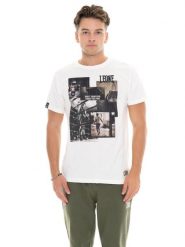 Kurzärmeliges Herren-T-Shirt aus Baumwolle mit Leone 1947 Graphics-Aufdruck. Białe t-shirty męskie LEONE 1947 APPAREL, m, bez wzorów, z bawełny, bez kołnierzyka. Za 147.35 zł.
