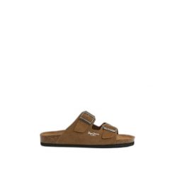 Sandały Pepe Jeans Bio Suede. Brązowe sandały męskie Pepe Jeans, z jeansu, bez zapięcia. Za 279.05 zł.