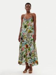 LOLA CASADEMUNT Sukienka letnia LS2516037 Zielony Relaxed Fit. Zielone sukienki damskie lola casademunt, na lato, xl, bez wzorów, z wiskozy, bez kołnierzyka, bez ramiączek. Za 369.99 zł.
