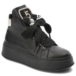 Czarne Sneakersy Chebello Eleganckie Obuwie Damskie Z Broszką. Czarne broszki damskie CheBello. Za 509.00 zł.