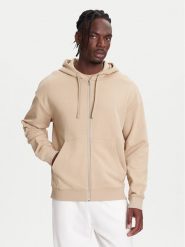 HUGO Bluza Dapozip 50548651 Beżowy Relaxed Fit. Brązowe bluzy bez kaptura męskie Hugo, m, z bawełny. Za 489.99 zł.
