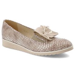 Beżowe Półbuty Gamis Eleganckie Skórzane Buty Damskie. Brązowe półbuty damskie GAMIS, bez wzorów, ze skóry, eleganckie, bez obcasa, na obcasie. Za 199.00 zł.