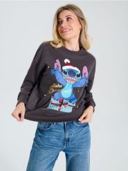 Bluza Stitch - szary. Szare bluzy bez kaptura damskie Sinsay, l. Za 49.99 zł.