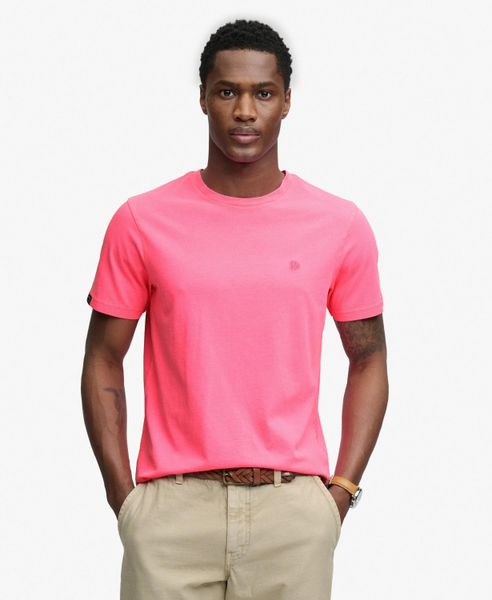 Superdry Classic Essential Neon T‑shirt z bawełny organicznej – PUNCH PINK. Czerwone t-shirty damskie Superdry., xl, bez wzorów, z bawełny, bez kołnierzyka. Za 129.40 zł.