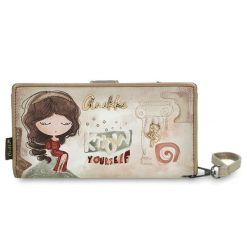 Beżowy Duży Damski Portfel Anekke Muse. Brązowe portfele damskie Anekke, z aplikacjami. Za 199.00 zł.