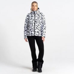Kurtka Ocieplana Damska Society. Białe kurtki damskie Dare 2b, xl, bez wzorów, z materiału, z kapturem. Za 155.99 zł.