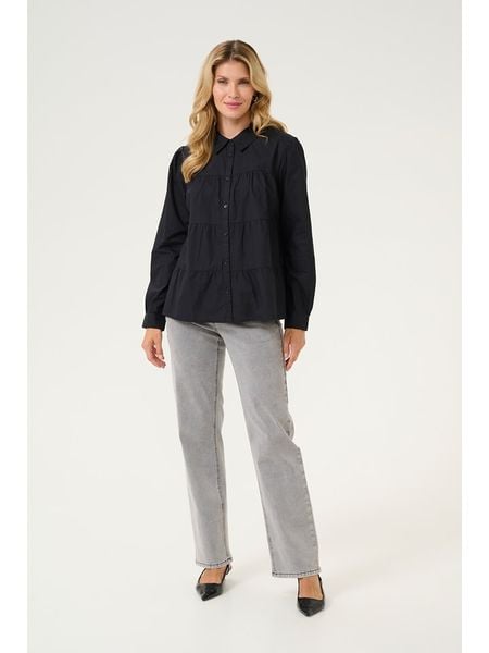 Kaffe Koszula w kolorze czarnym rozmiar: 42. Czarne koszule damskie Kaffe, bez wzorów, z bawełny, bez kołnierzyka, bez ramiączek. Za 83.03 zł.