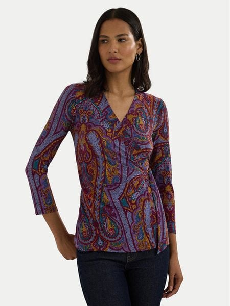 Lauren Ralph Lauren Bluzka 200940519001 Kolorowy Regular Fit. Bluzki damskie Lauren Ralph Lauren, xs, bez wzorów, z syntetyku, bez ramiączek. Za 379.99 zł.