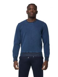 Bluza z ściągacze na co dzień na siłownię. Niebieskie bluzy bez kaptura męskie LEONE 1947 APPAREL, l, z denimu. Za 147.31 zł.