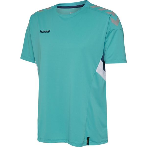 HUMMEL Koszulka treningowa męska sportowa Tech Move Jersey. Niebieskie t-shirty sportowe męskie HUMMEL, l, z dzianiny, bez ramiączek, do biegania. Za 39.90 zł.