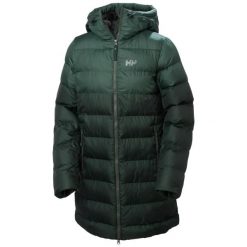 Parka damska z kapturem Helly Hansen Active. Zielone parki damskie Helly Hansen, na zimę, bez wzorów, z puchu. Za 1,066.55 zł.