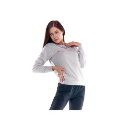 Damska bluza z okrągłym dekoltem Greysongreys i kryształkami. Szare bluzy bez kaptura damskie LEONE 1947 APPAREL, l, bez wzorów, z tkaniny, bez ramiączek, bez kaptura. Za 164.19 zł.