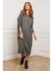 Joséfine Sukienka dzianinowa "Estudiente" w kolorze khaki rozmiar: XL. Brązowe sukienki damskie Joséfine, xl, bez wzorów, z dzianiny, bez kołnierzyka, bez ramiączek, maxi. Za 173.99 zł.