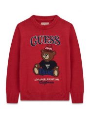 Guess Sweter N6BR03 Z1393 Czerwony Regular Fit. Czerwone swetry chłopięce Guess, z aplikacjami, z bawełny, bez kołnierzyka. Za 214.99 zł.