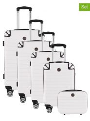 Geographical Norway 5-częściowy zestaw "Shock" w kolorze białym rozmiar: onesize. Białe walizki Geographical Norway, bez wzorów, z materiału. Za 565.99 zł.