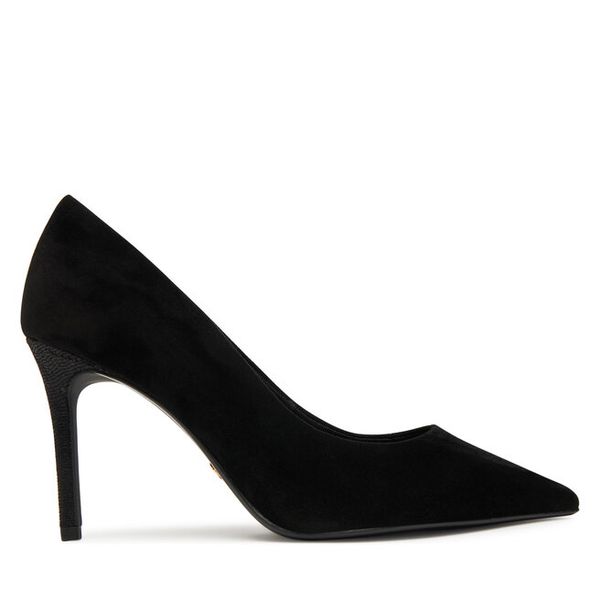 Szpilki Tamaris. Czarne szpilki Tamaris, bez wzorów, bez obcasa. Za 259.99 zł.