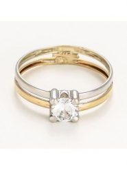 OR ÉCLAT Złoty pierścionek "Suerte" rozmiar: 56. Szare pierścionki damskie Or Éclat, z cyrkonią, złote. Za 695.99 zł.