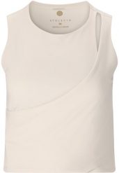 Damski tank top Athlecia Aisari. Brązowe topy sportowe damskie Athlecia, bez wzorów, z materiału, bez ramiączek. Za 129.50 zł.