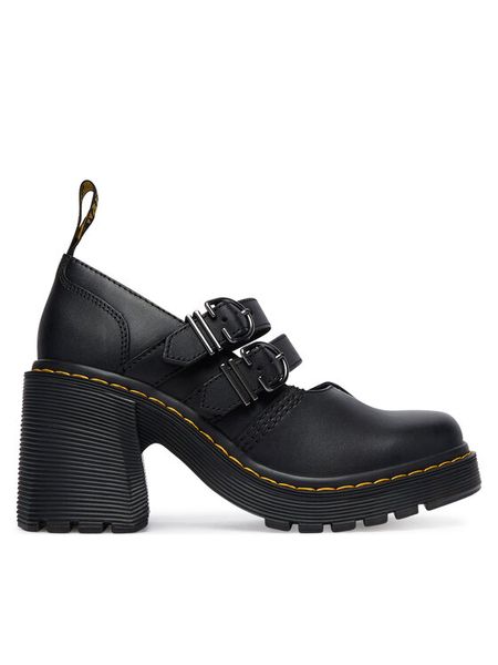 Dr. Martens Czółenka Eviee Mary Jane DM27371001 Czarny. Czarne czółenka damskie Dr. Martens, bez wzorów, ze skóry, bez obcasa. Za 759.99 zł.
