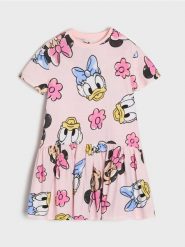 Bawełniana sukienka z obniżoną talią i krótkim rękawem Minnie Mouse - różowy. Czerwone sukienki dziewczęce Sinsay, bez wzorów, z bawełny, bez ramiączek, krótkie. Za 17.99 zł.