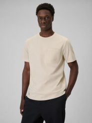 T-shirt regular gładki męski 4F 4FRSS26TTSHM3637. Czerwone t-shirty męskie 4f, m, bez wzorów, z bawełny, bez kołnierzyka. Za 79.99 zł.