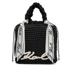 Torebka KARL LAGERFELD. Czarne torebki klasyczne damskie Karl Lagerfeld, bez wzorów, bez dodatków. Za 779.99 zł.