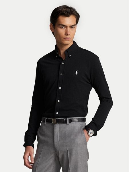 Polo Ralph Lauren Koszula 710654408089 Czarny Regular Fit. Czarne koszule męskie Polo Ralph Lauren, m, bez wzorów, z bawełny, bez kołnierzyka, bez ramiączek. Za 639.99 zł.