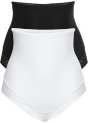 Figi panty shape (2 pary), lekki stopień modelowania sylwetki. Czarne figi damskie bonprix, bez wzorów, z bawełny. Za 94.99 zł.