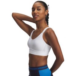 Biustonosz damski Under Armour UA Infinity Mid 2.0 Bra. Białe biustonosze sportowe damskie Under Armour, bez wzorów, z materiału. Za 230.31 zł.