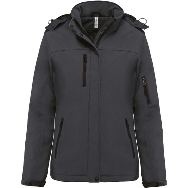 Parka dla kobiet Kariban Softshell doublée capuche. Czarne kurtki softshell damskie KARIBAN, na zimę, bez wzorów, z softshellu. Za 421.00 zł.