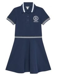 Guess Sukienka codzienna J6RK10 K7064 Granatowy Regular Fit. Niebieskie sukienki dziewczęce Guess, z aplikacjami, z bawełny, bez ramiączek. Za 229.99 zł.