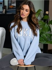 Bluza z napisem - błękitny. Niebieskie bluzy bez kaptura damskie Sinsay, l. Za 49.99 zł.