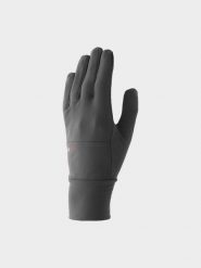 4F Rękawiczki dzianinowe Touch Screen uniseks - szare S. Szare rękawiczki damskie 4f, na jesień, bez wzorów, z dzianiny. W wyprzedaży za 29.99 zł.