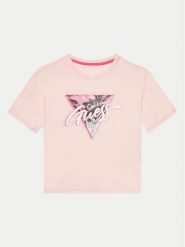 Guess T-Shirt J4GI26 K6YW1 Różowy Regular Fit. Czerwone koszulki dziewczęce Guess, z aplikacjami, z bawełny, bez ramiączek. Za 129.99 zł.